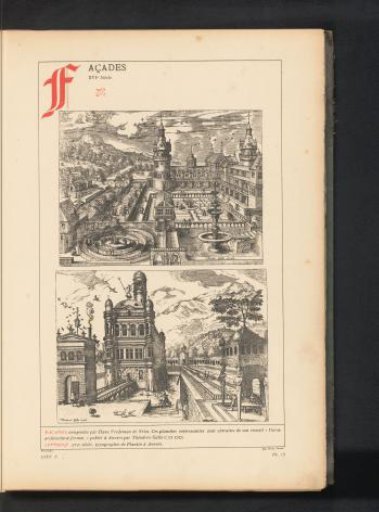 Reproduction of two prints of country houses by Hans Vredeman de Vries
