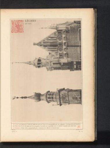 View of the tower of the town hall of Veere and a view of the tower of the town hall of Kampen