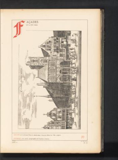 Reproduction of a print of the town hall of Amsterdam