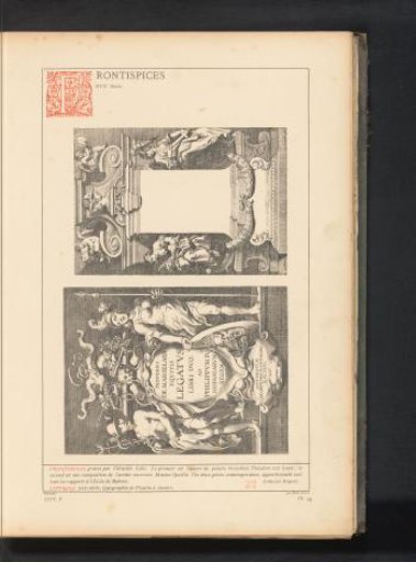 Reproduction of two title pages with mythological figures by Cornelis Galle