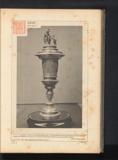 Silver chalice with cover, with decorations based on drawings by Hendrick Goltzius