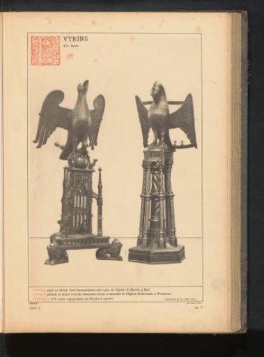 Lectern in the shape of an eagle and a lectern in the shape of a pelican