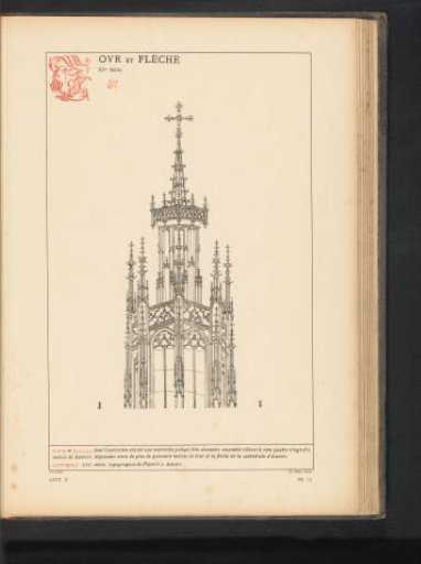 Reproduction of a print of the towers of the St. Waltrudis Church in Bergen