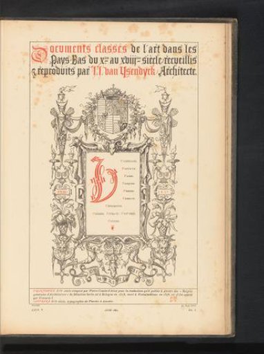 Reproduction of a title page with a coat of arms