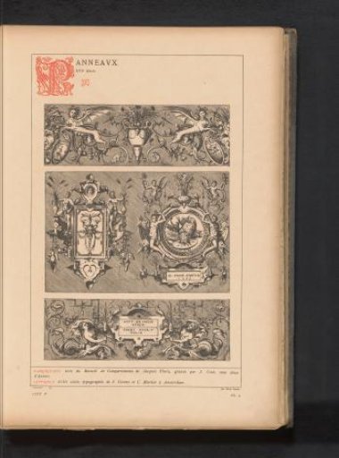 Reproduction of a print of decorated panels by Hieronymus Cock