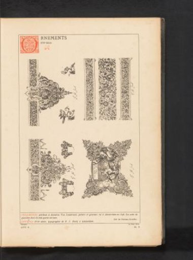 Reproduction of a print of ornaments by Assuerus van Londerseel