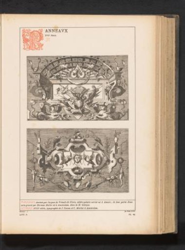 Reproduction of a print of two decorated panels by Herman Muller