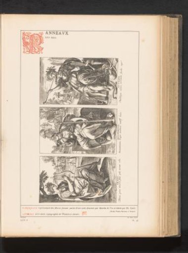Reproduction of three prints of the muses Erato, Melpomene and Euterpe by Philips Galle after a design by Mearten de Vos