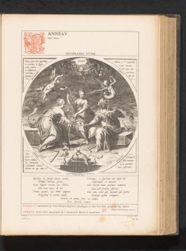 Reproduction of The Three Fates, a print by Aegidius Sadeler after Joris Hoefnagel