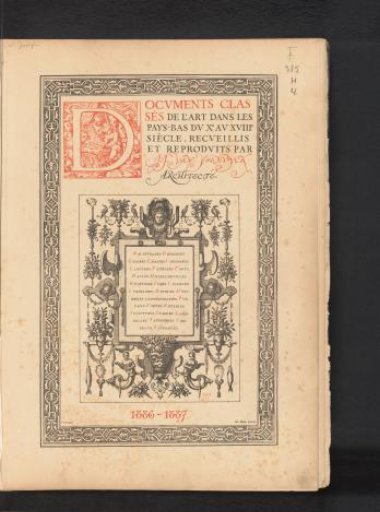 Reproduction of a title page with grotesques and a decorated border
