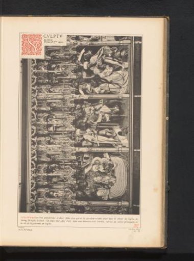 Part of an altarpiece of gilded and polychrome wood, depicting scenes from the life of Saint Dimpna of Geel, in the Saint Dimpna Church in Geel, Belgium