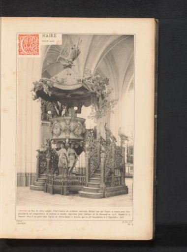 Oak pulpit in the Cathedral of Our Lady in Antwerp, Belgium, designed by Michel van der Voort