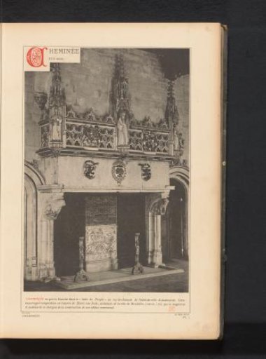 Chimney piece in the public chamber on the ground floor of the Town Hall in Oudenaarde, Belgium