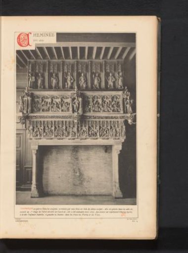 Chimney piece in the council chamber on the first floor of the Town Hall in Kortrijk, Belgium