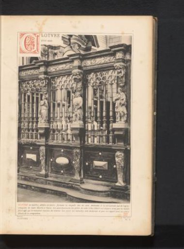 Marble choir screen in the St. Martin's Church in Ypres, Belgium
