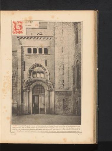 Entrance of the south transept of the Our Lady's Cathedral in Tournai, Belgium
