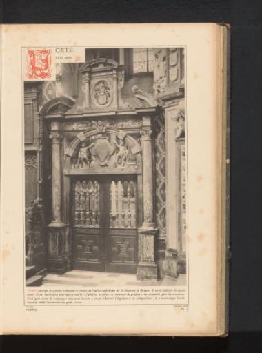 Doors in a choir screen in the St. Salvator's Cathedral in Bruges, Belgium