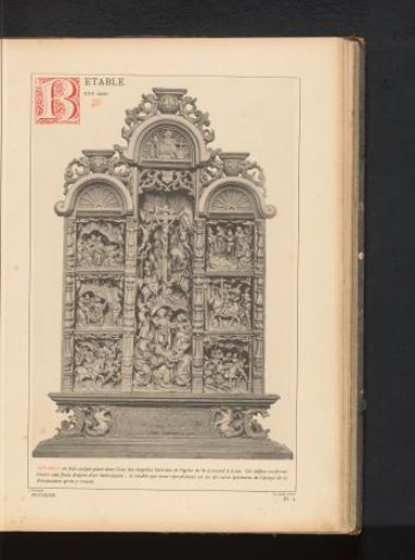 Altarpiece of wood in the Saint Leonardus Church in Zoutleeuw, Belgium