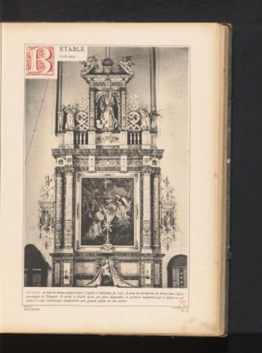 Altarpiece of gilded oak in the Our Lady Church in Nieuwpoort, Belgium