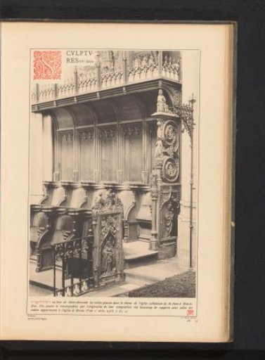Oak decorated choir stalls in the St. John's Cathedral in 's-Hertogenbosch