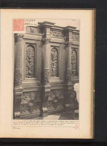 Oak decorated panels in the St. Gertrude's Church in Nivelles