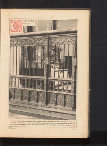 Wooden choir screen at a chapel in the Church of Saint Gertrude in Nivelles