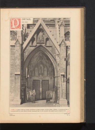 Stone portal at the southern transept of the Collegiate Church of Our Lady in Dinant
