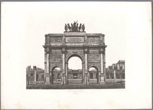 View of the Arc de Triomphe du Carrousel in Paris