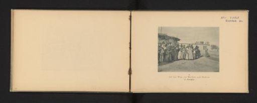 Group of people watching the traveling party of Kaiser Wilhelm II of Germany on the road from Muallaka to Baalbek, former Syria