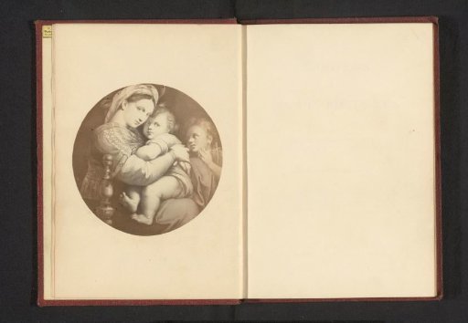 Photographic reproduction of a print after a painting, representing the Madonna of the Chair