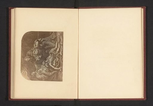 Photographic reproduction of a print after a painting, representing the Pietà