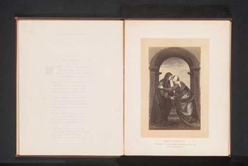 Photographic reproduction of a print after a painting, depicting the Visitation