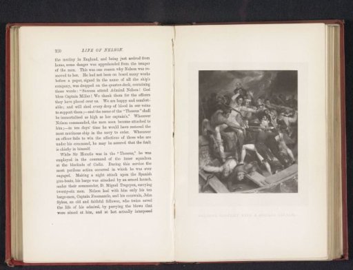 Photographic reproduction of a print of Horatio Nelson in combat during the naval battle off Cape St. Vincent in 1797