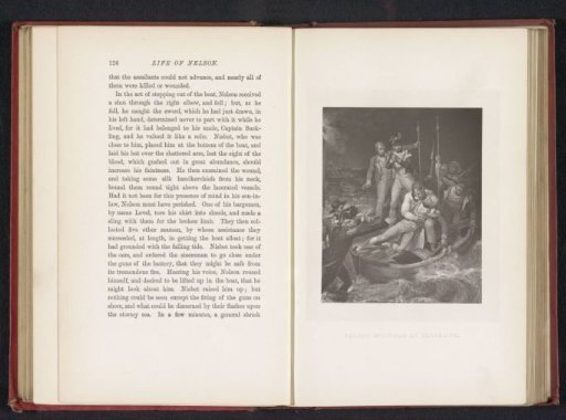 Photographic reproduction of a print of Horatio Nelson arriving wounded at Tenerife after the naval battle off Cape St. Vincent in 1797