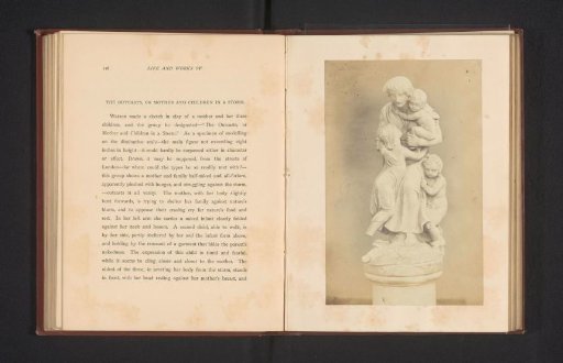 Sculpture, depicting a mother with children in a storm