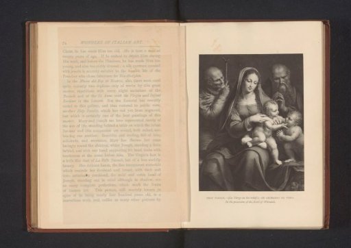Photographic reproduction of a print after a painting of the Holy Family