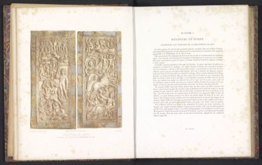 Ivory covers of a manuscript with a relief depicting the triumph of Bacchus and Diana on a chariot