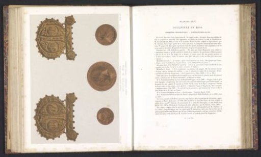 Four wooden medallions with reliefs
