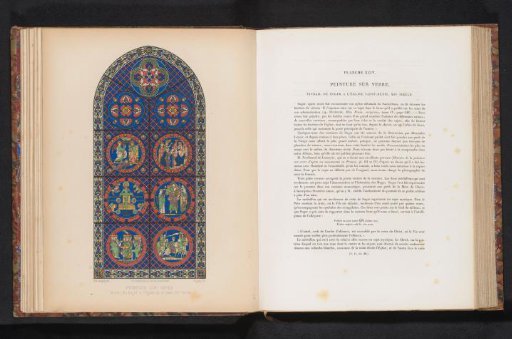 Reproduction of a design for a stained-glass window with various biblical scenes after Ferdinand Charles León de Lasteyrie