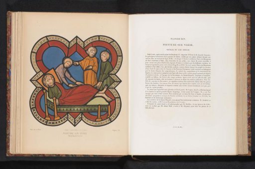 Reproduction of a design for a stained-glass window with Saint Louis