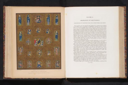 Reproduction of a cover of a Greek manuscript with Christ, angels, and saints