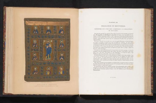 Reproduction of a cover of a Greek manuscript with Christ and some saints