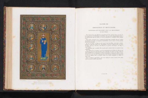 Reproduction of a cover of a Greek manuscript with Christ, the Archangel Gabriel, and some saints
