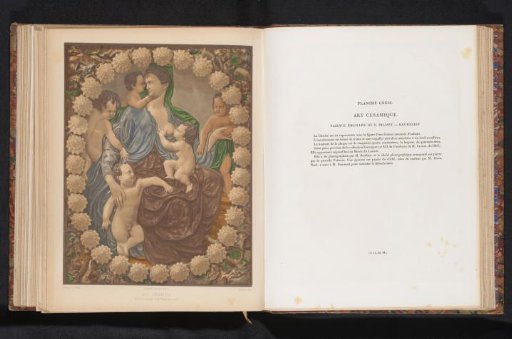 Reproduction of a design with a woman surrounded by children