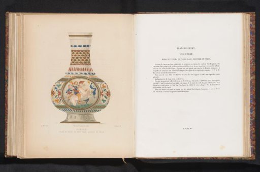 Reproduction of a design of a decorated vase, depicting a rider on a chimaera