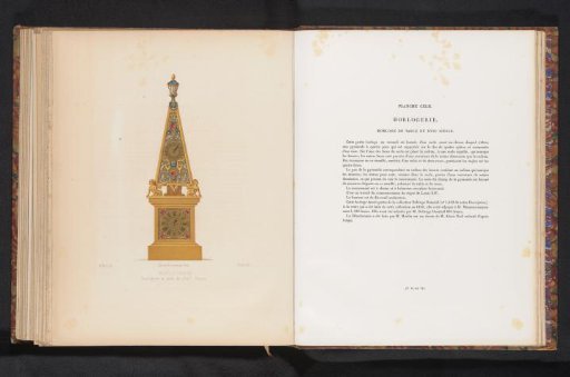 Reproduction of a design for a clock with angels