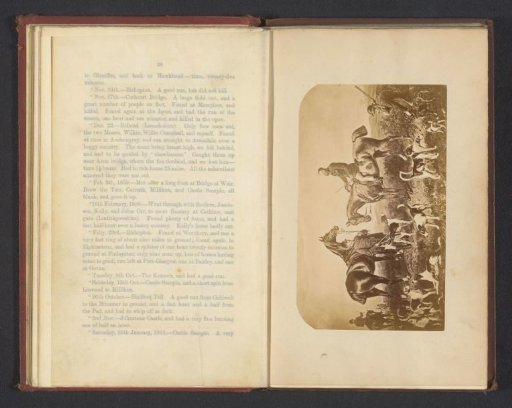 Photographic reproduction of an image of hunters and hunting dogs