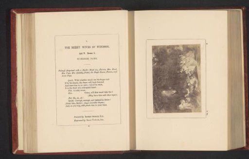 Photographic Reproduction of an Engraving after a Painting by Robert Smirke, Depicting a Scene from The Merry Wives of Windsor by William Shakespeare