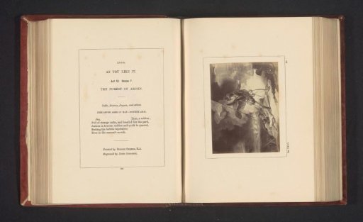 Photographic reproduction of an engraving after a painting by Robert Smirke, depicting a scene from As You Like It by William Shakespeare