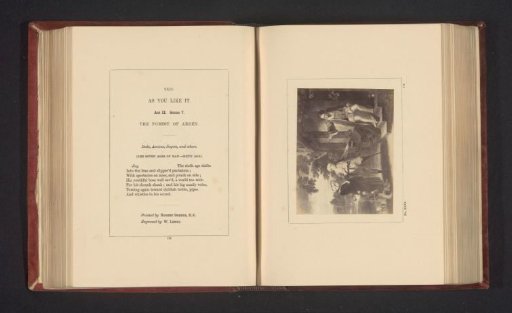 Photographic reproduction of an engraving after a painting by Robert Smirke, depicting a scene from As You Like It by William Shakespeare